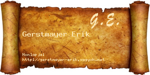 Gerstmayer Erik névjegykártya